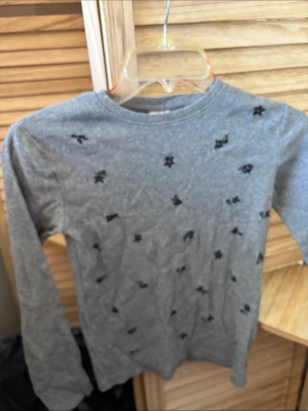 Zara Heather Gray Ribbed Long Sleeve Top with Subtle Texture 13-14 years